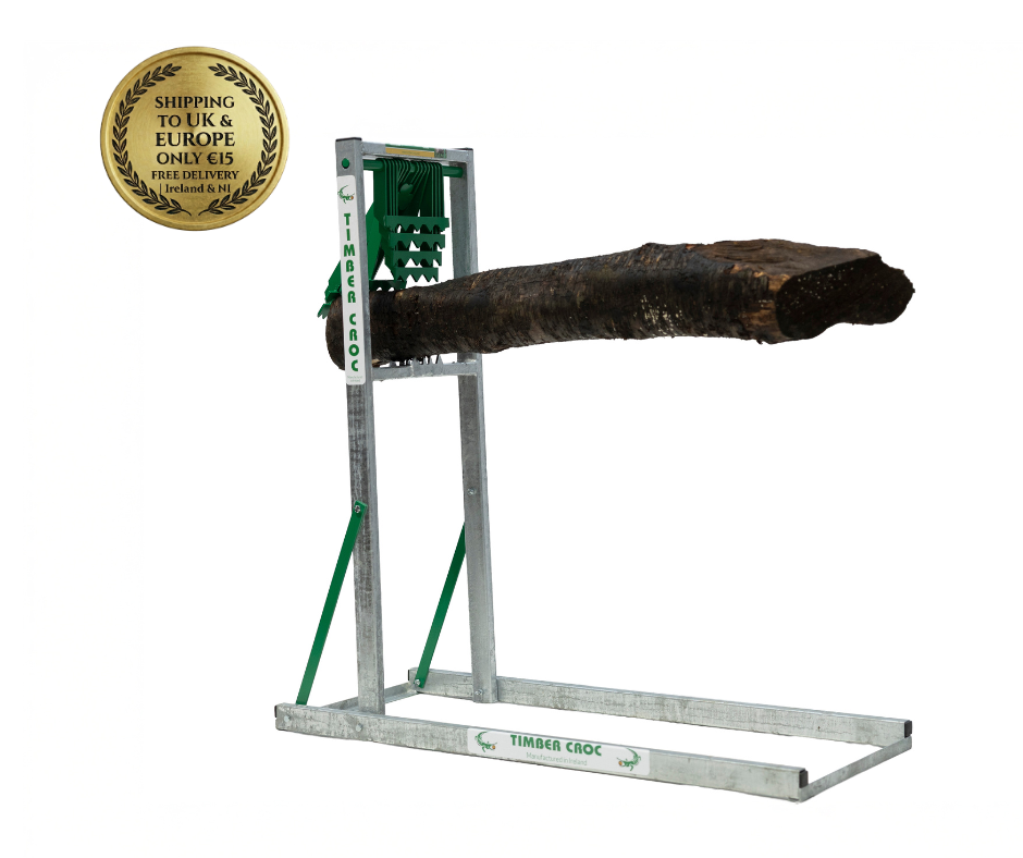 Galvanised Timber Croc rust-proof log holder for all-weather outdoor use