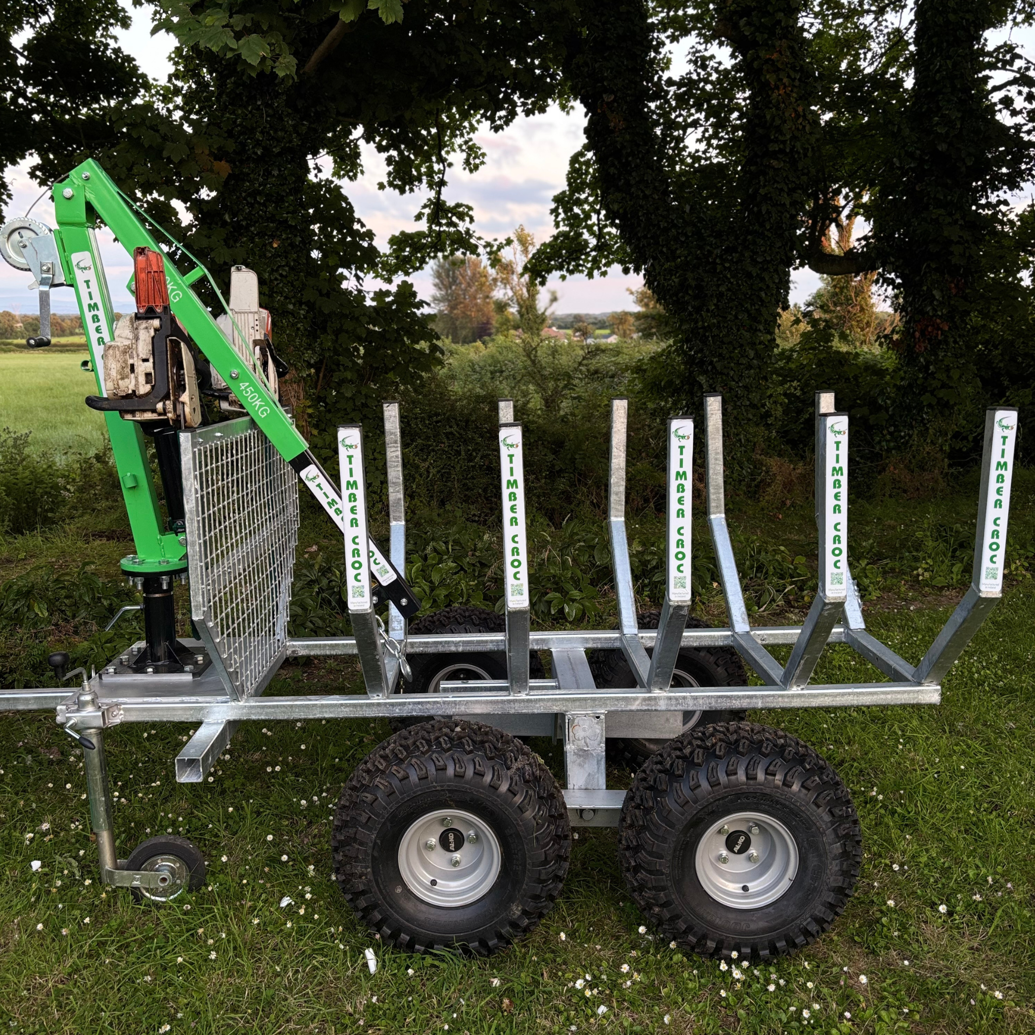 Galvanised Timber Croc Logging Trailer and Hoist
