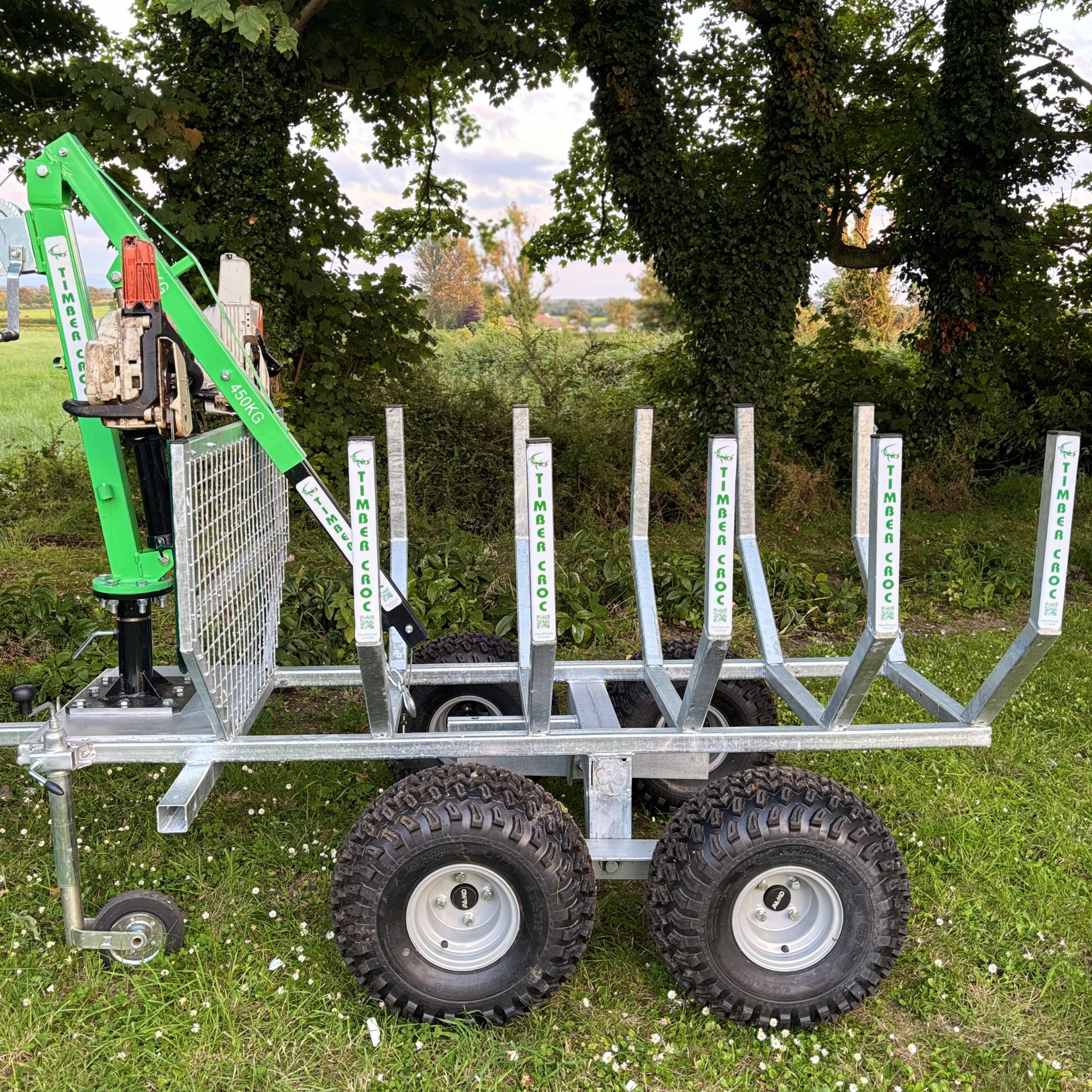 Galvanised Timber Croc Logging Trailer and Hoist