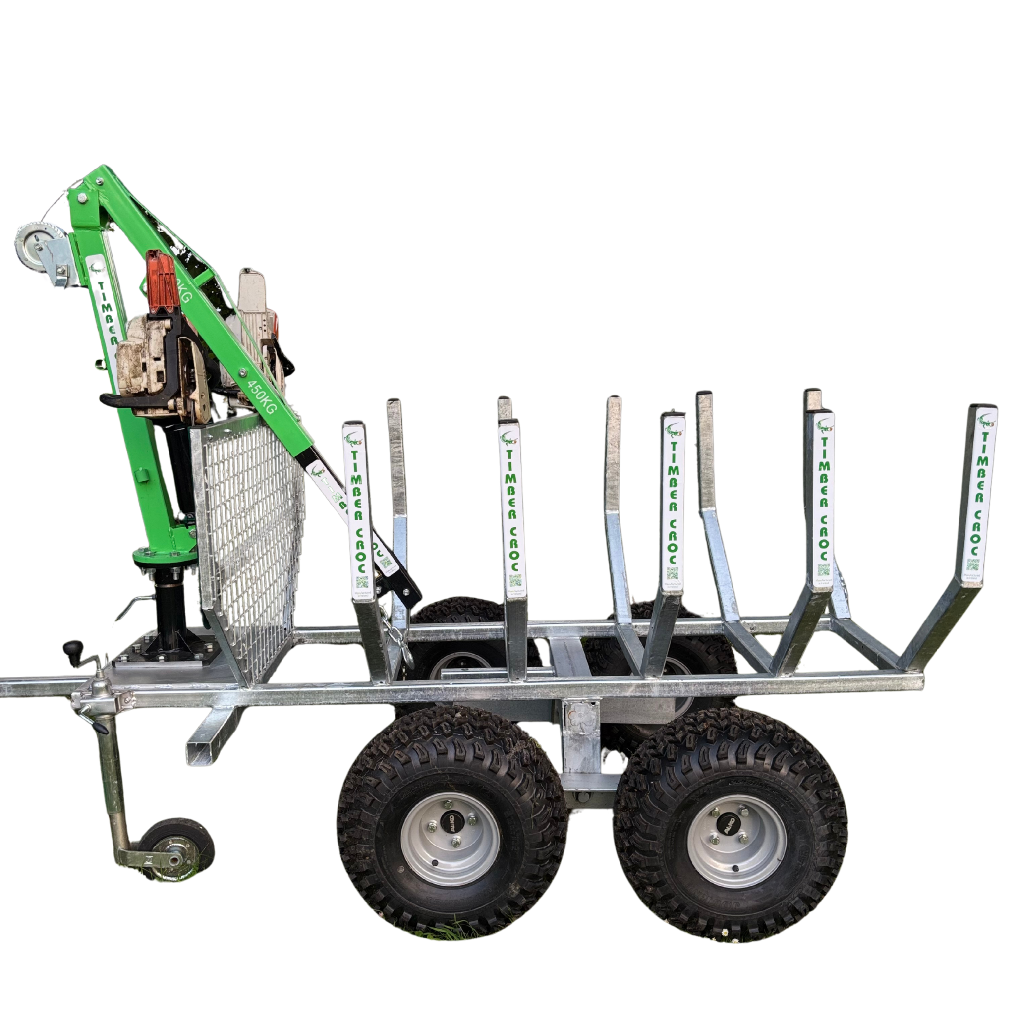 Galvanised Timber Croc Logging Trailer and Hoist