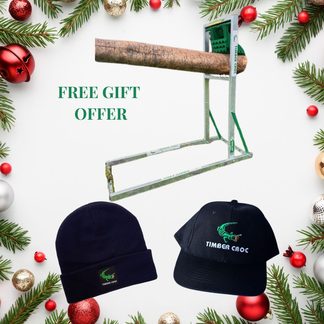 Christmas Offer - Galvanised Timber Croc Log Holder - FREE SHIPPING + FREE Hat & Cap