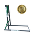 Grey steel Timber Croc Standard Flagship log holder holding a heavy wooden log securely in its multi-tooth jaws for chainsaw cutting.