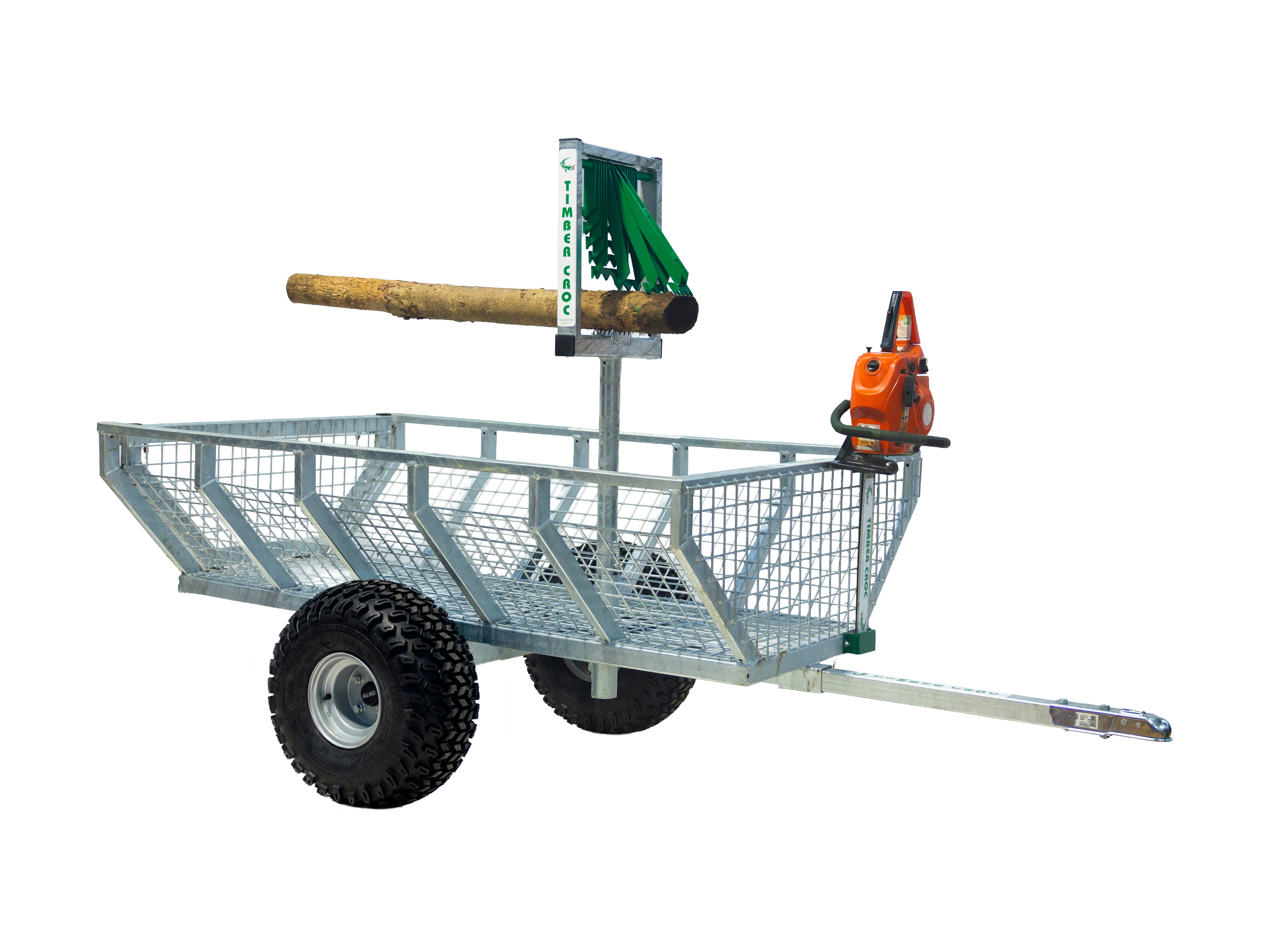 Galvanised Timber Croc Single Axle Logging Trailer
